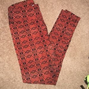 Orange & Black Aztec one size Lularoe leggings